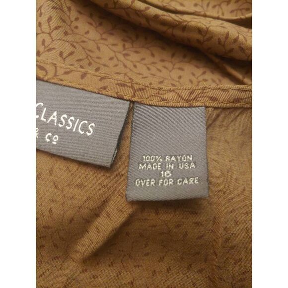 Working Classics Designs Witness Size 16 Brown Floral Vines Kaftan Style Dress - Picture 6 of 7